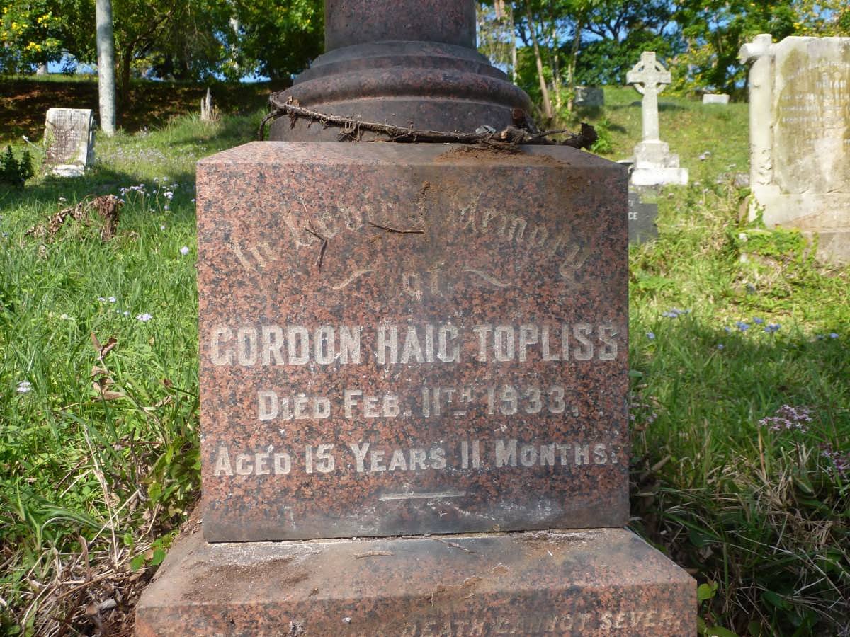 TOPLISS Gordon Haig -1933