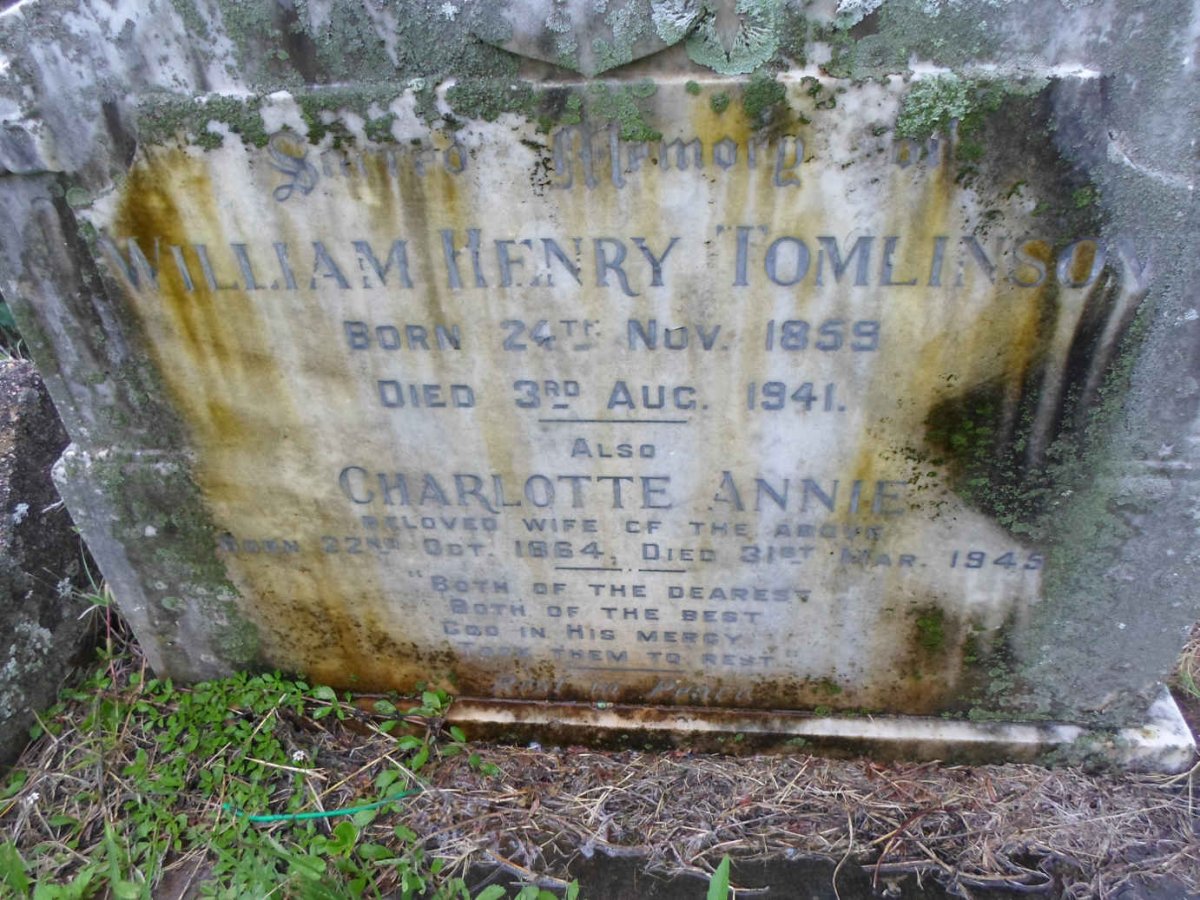 TOMLINSON William Henry 1859-1941 &amp; Charlotte Annie 1864-1945