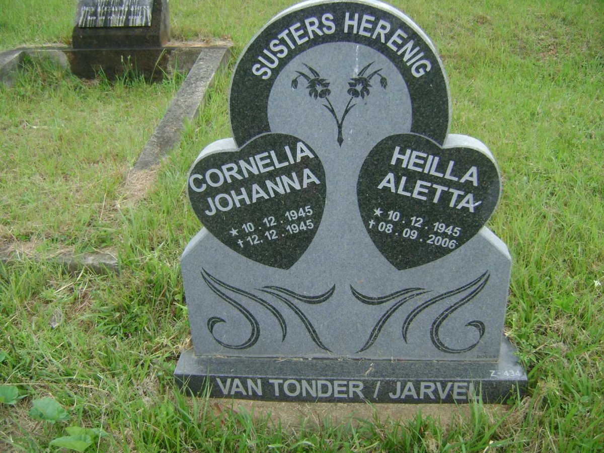 TONDER Cornelia Johanna, van 1945-1945 :: JARVEL Heilla Aletta 1945-2006