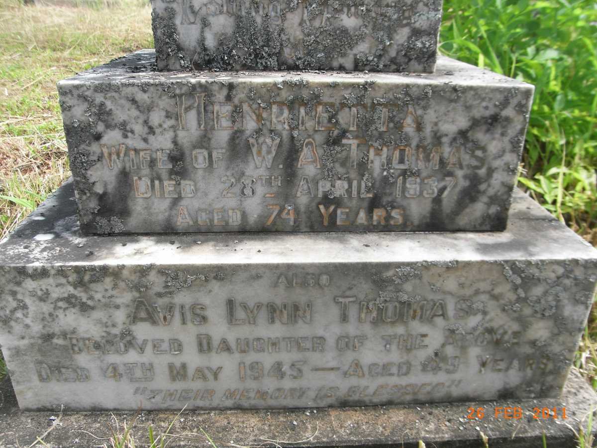 THOMAS Henrietta -1937 :: THOMAS Avis Lynn -1945