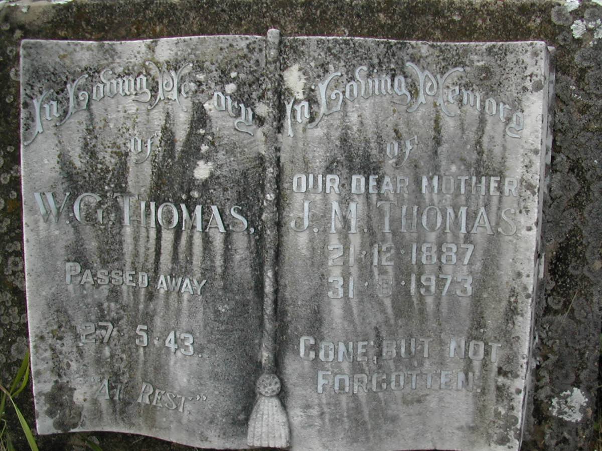 THOMAS W.G. -1943 &amp; J.M. 1887-1973
