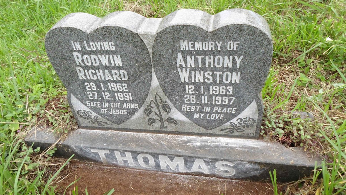 THOMAS Rodwin Richard 1962-1991 :: THOMAS Anthony Winston 1963-1997