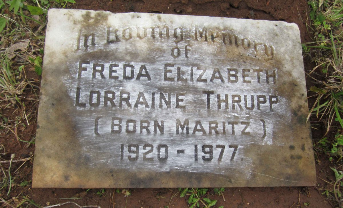 THRUPP Freda Elizabeth Lorraine nee MARITZ 1920-1977