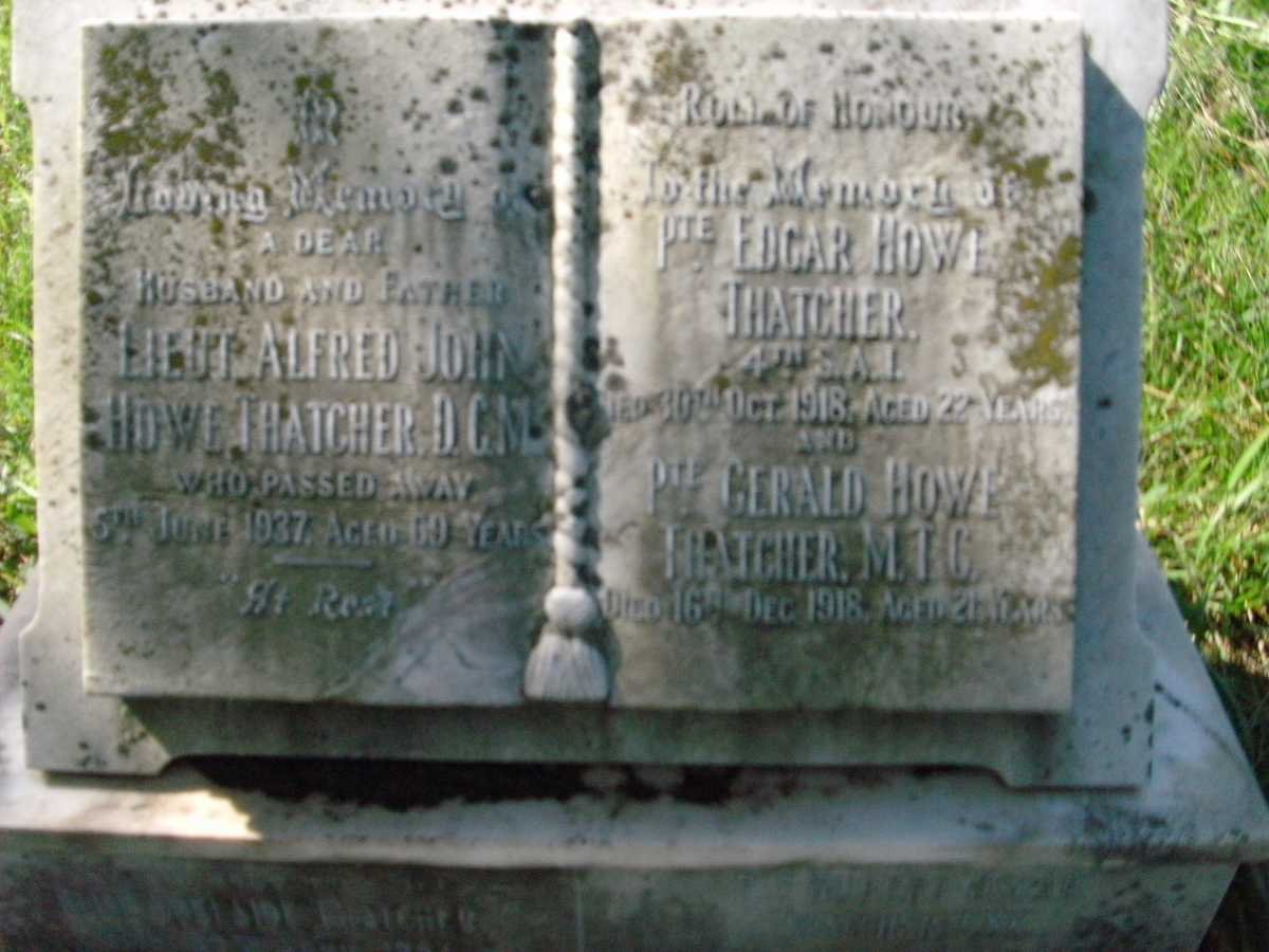 THATCHER Alfred John Howe -1937 :: THATCHER Edgar Howe -1918 :: THATCHER Gerald Howe -1918