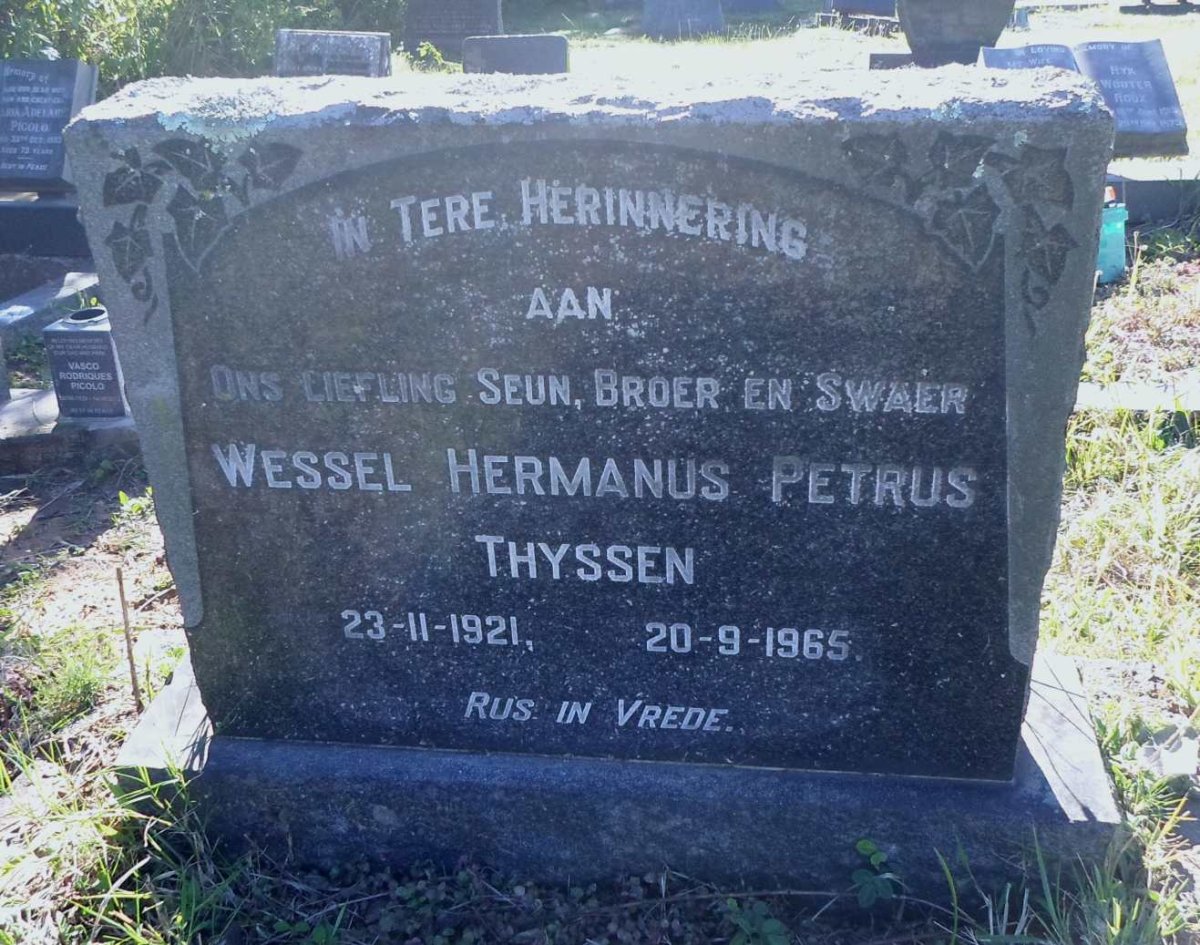 THYSSEN Wessel Hermanus Petrus 1921-1965