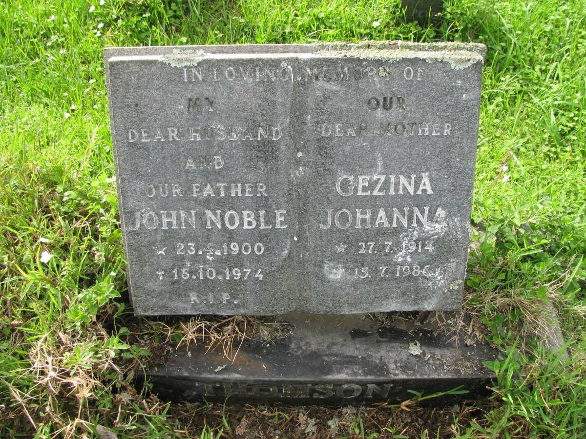 THOMSON John Noble 1900-1974 &amp; Gezina Johanna 1914-1986