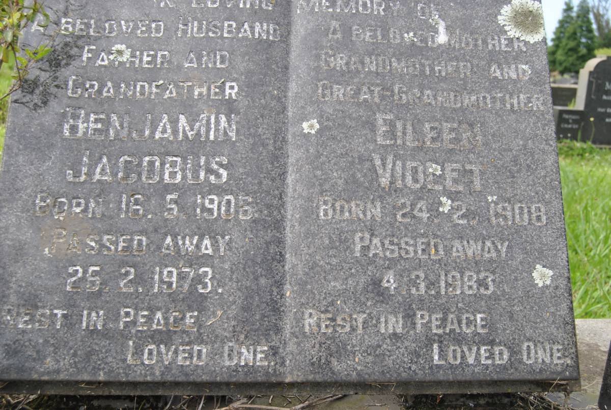 THOMAS Benjamin Jacobus 1906-1973 &amp; Eileen Violet 1908-1983