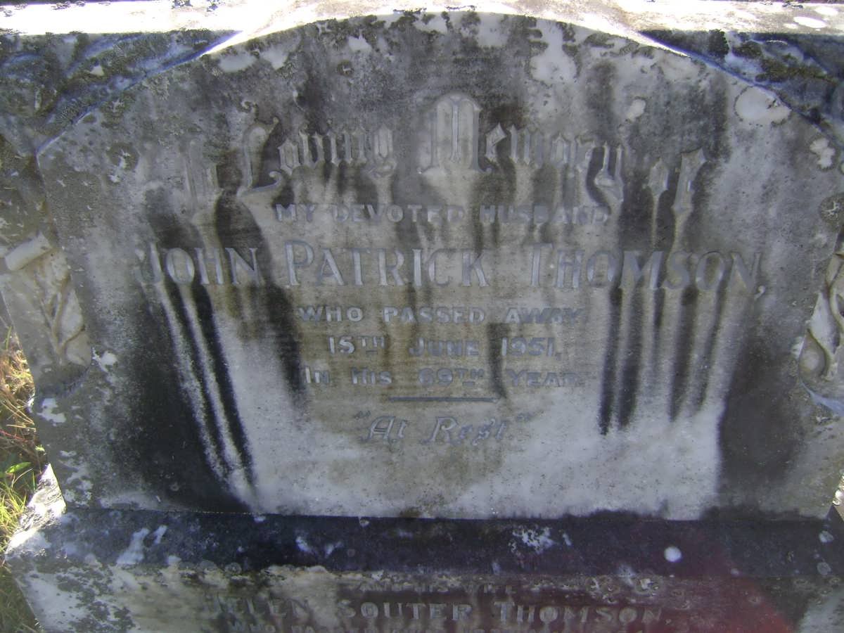THOMSON John Patrick -1951 &amp; Helen Souter -1954