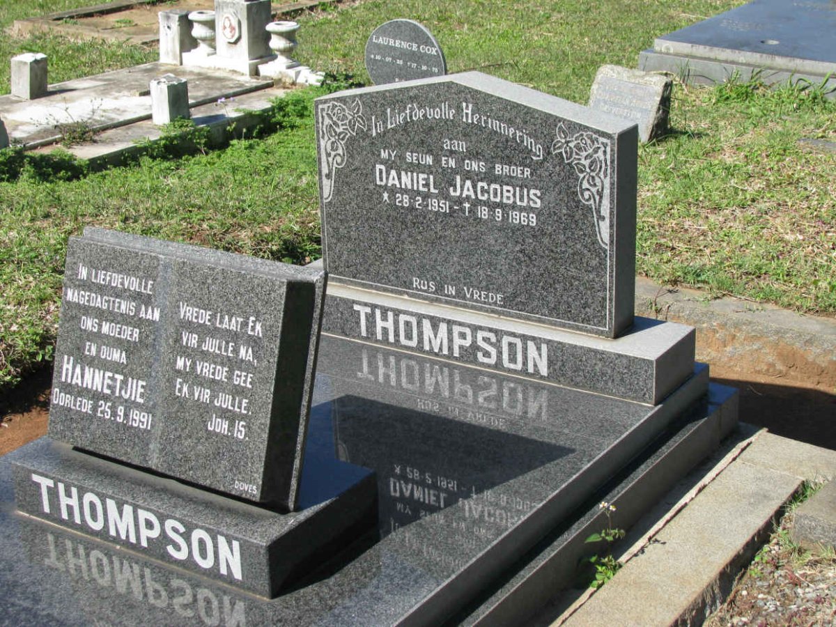 THOMPSON Hannetjie -1991 :: THOMPSON Daniel Jacobus 1951-1969