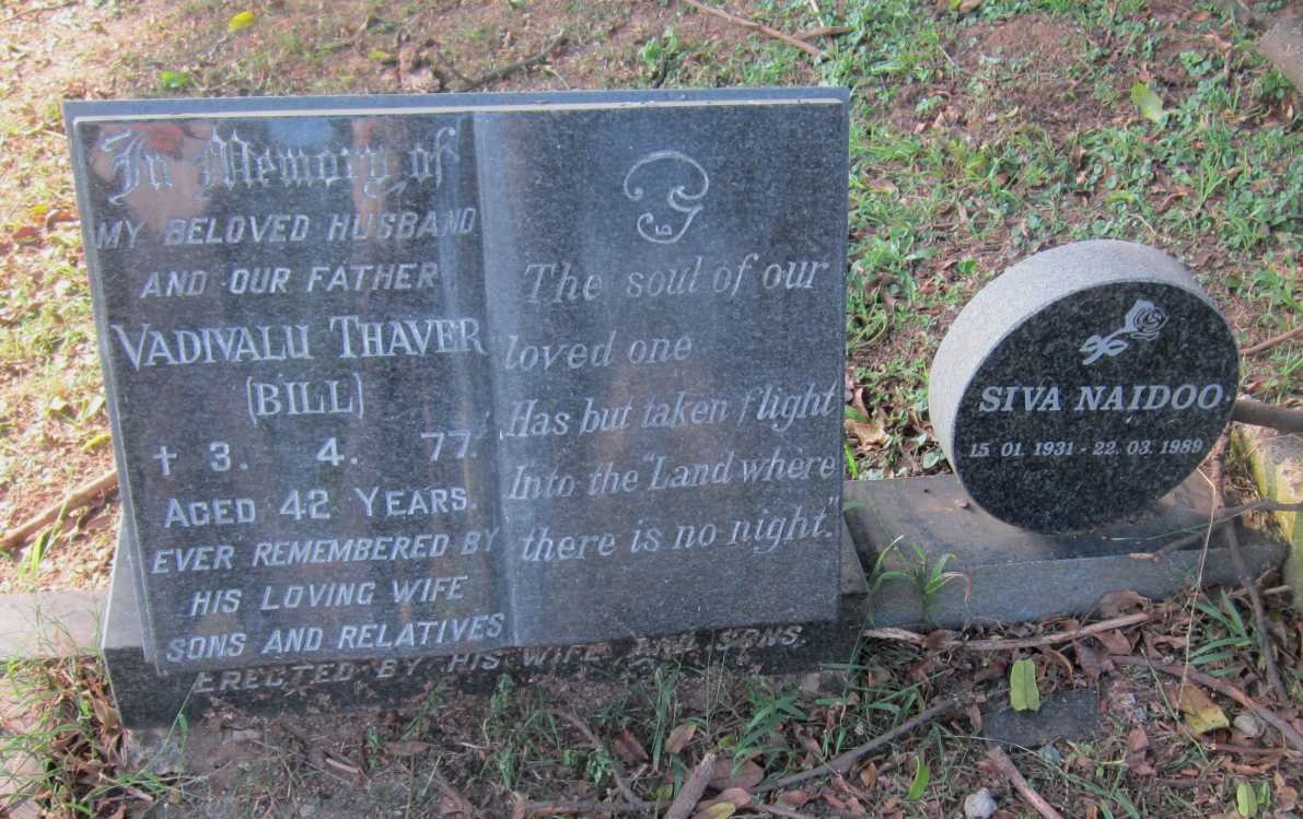 THAVER Vadivalu -1977 :: NAIDOO Siva 1931-1989
