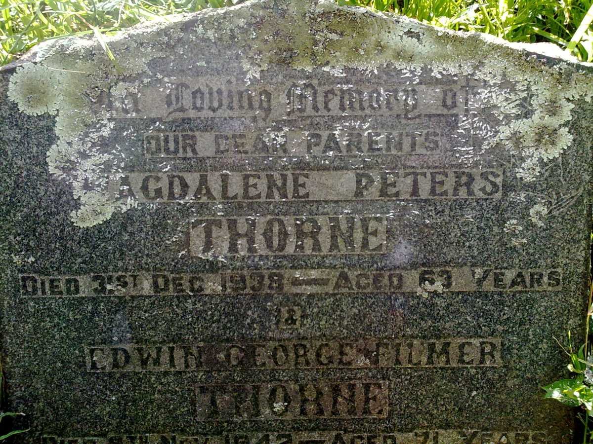 THORNE Edwin George Filmer -1942 &amp; Magdalene Peters -1938