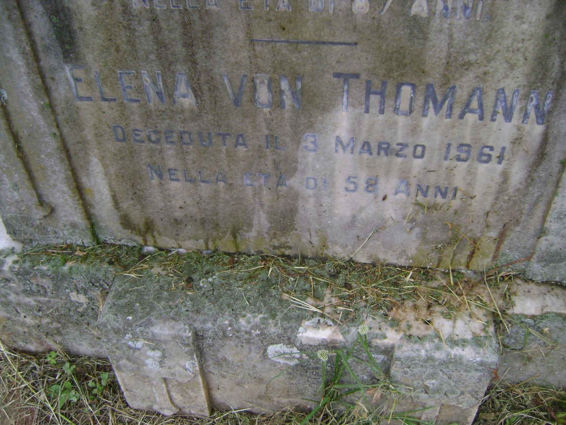 THOMANN Eduard Johan Bruno, von 1901-1974 :: von THOMANN Luigia Maddaleni -1946 :: von THOMANN Elena -1961