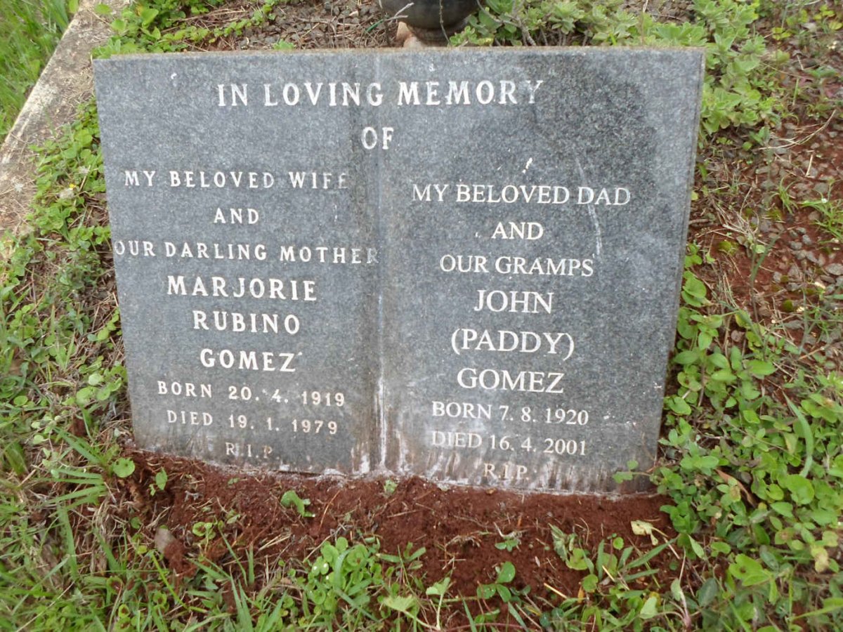 GOMEZ John 1920-2001 &amp; Marjorie Rubino 1919-1979