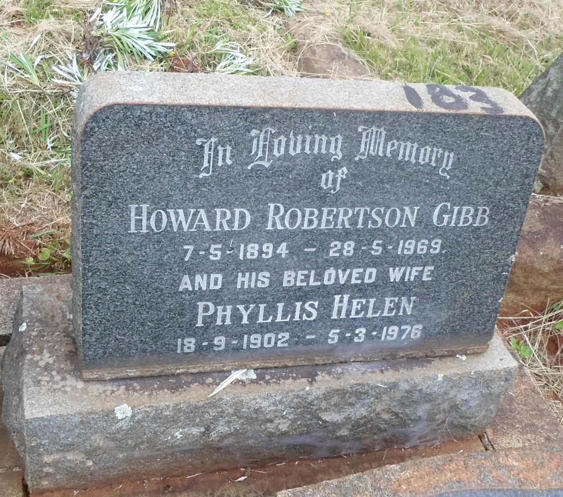 GIBB Howard Robertson 1894-1969 &amp; Phyllis Helen 1902-1976