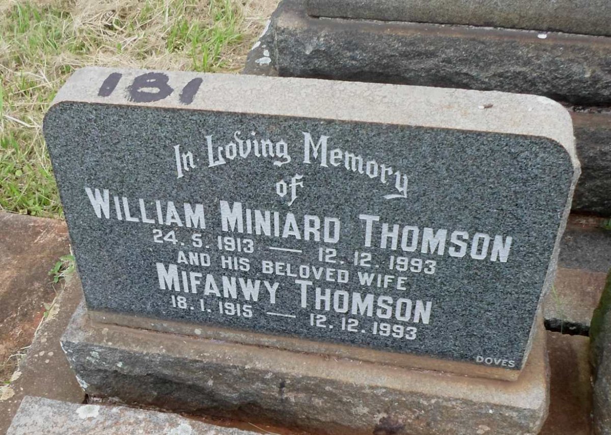 THOMSON William Miniard 1913-1993 &amp; Mifanwy 1915-1993