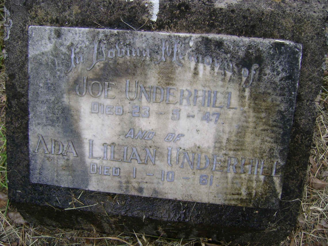 UNDERHILL Joe -1947 &amp; Ada Lilian -1961
