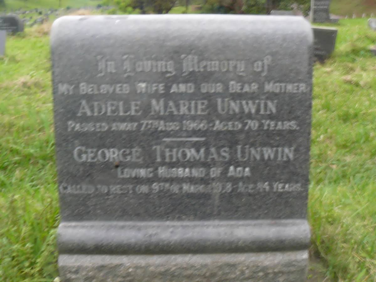 UNWIN George Thomas -1978 &amp; Adele Marie -1966