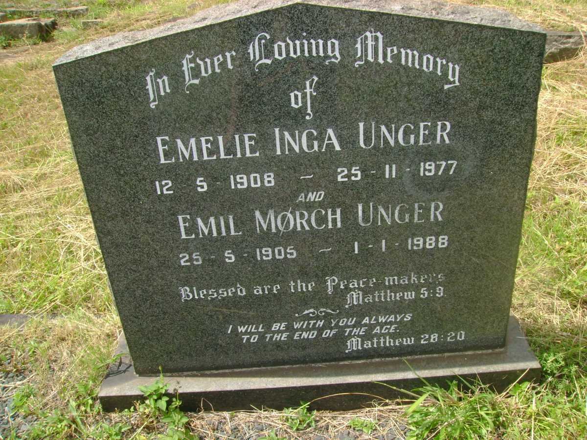 UNGER Emil Morch 1905-1988 &amp; Emelie Inga 1908-1977