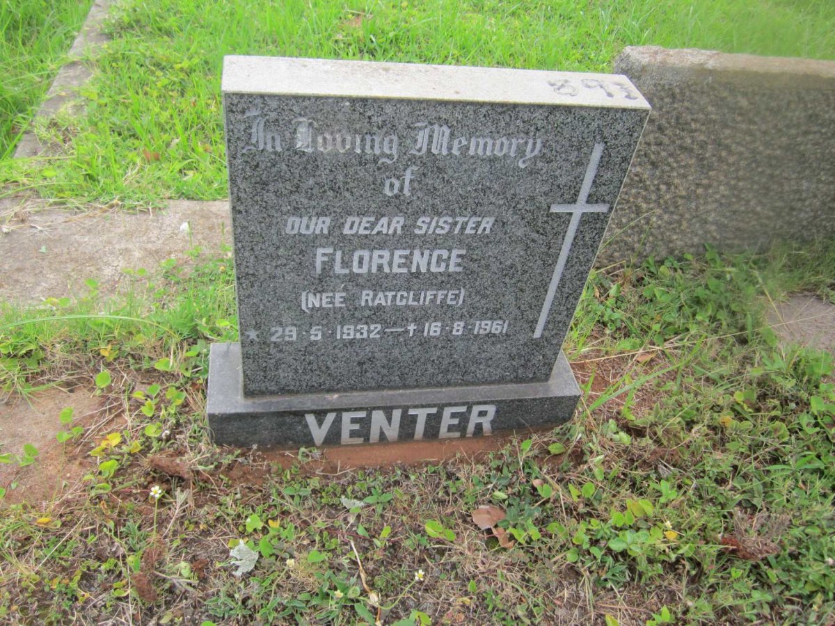 VENTER Florence nee RATCLIFFE 1932-1961