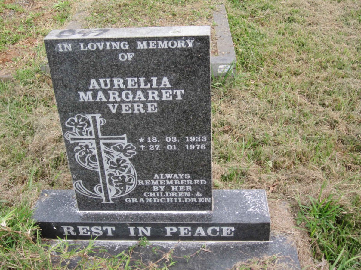 VERE Aurelia Margaret 1933-1976