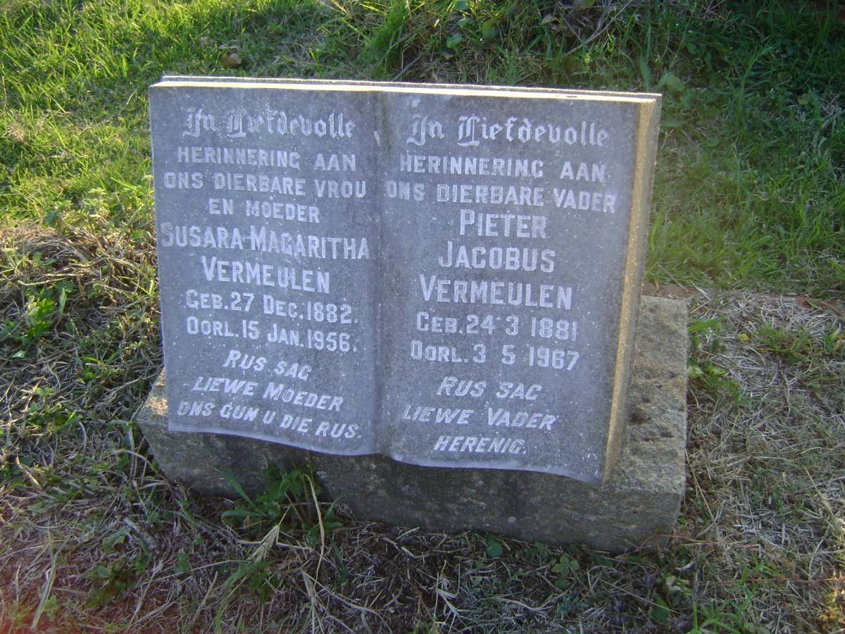 VERMEULEN Pieter Jacobus 1881-1967 &amp; Susara Margaritha 1882-1956