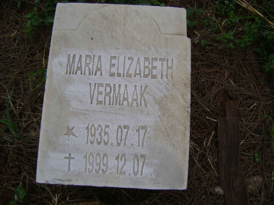 VERMAAK Maria Elizabeth 1935-1999