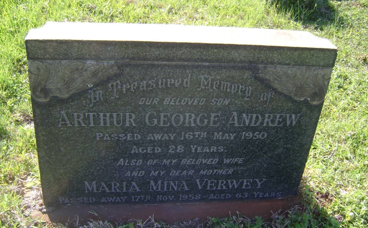 VERWEY Arthur George Andrew -1950 :: VERWEY Maria Mina -1958