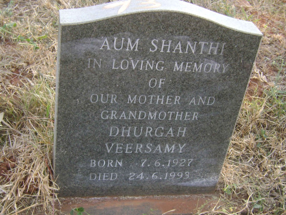VEERSAMY Dhurgah 1927-1993