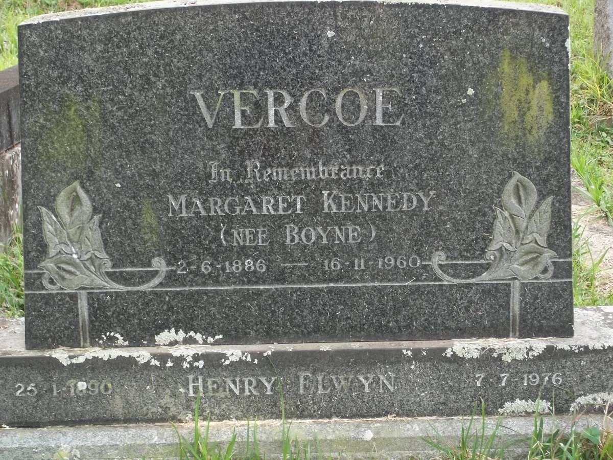 VERCOE Henry Elwyn -1976 &amp; Margaret Kennedy nee BOYNE 1886-1960