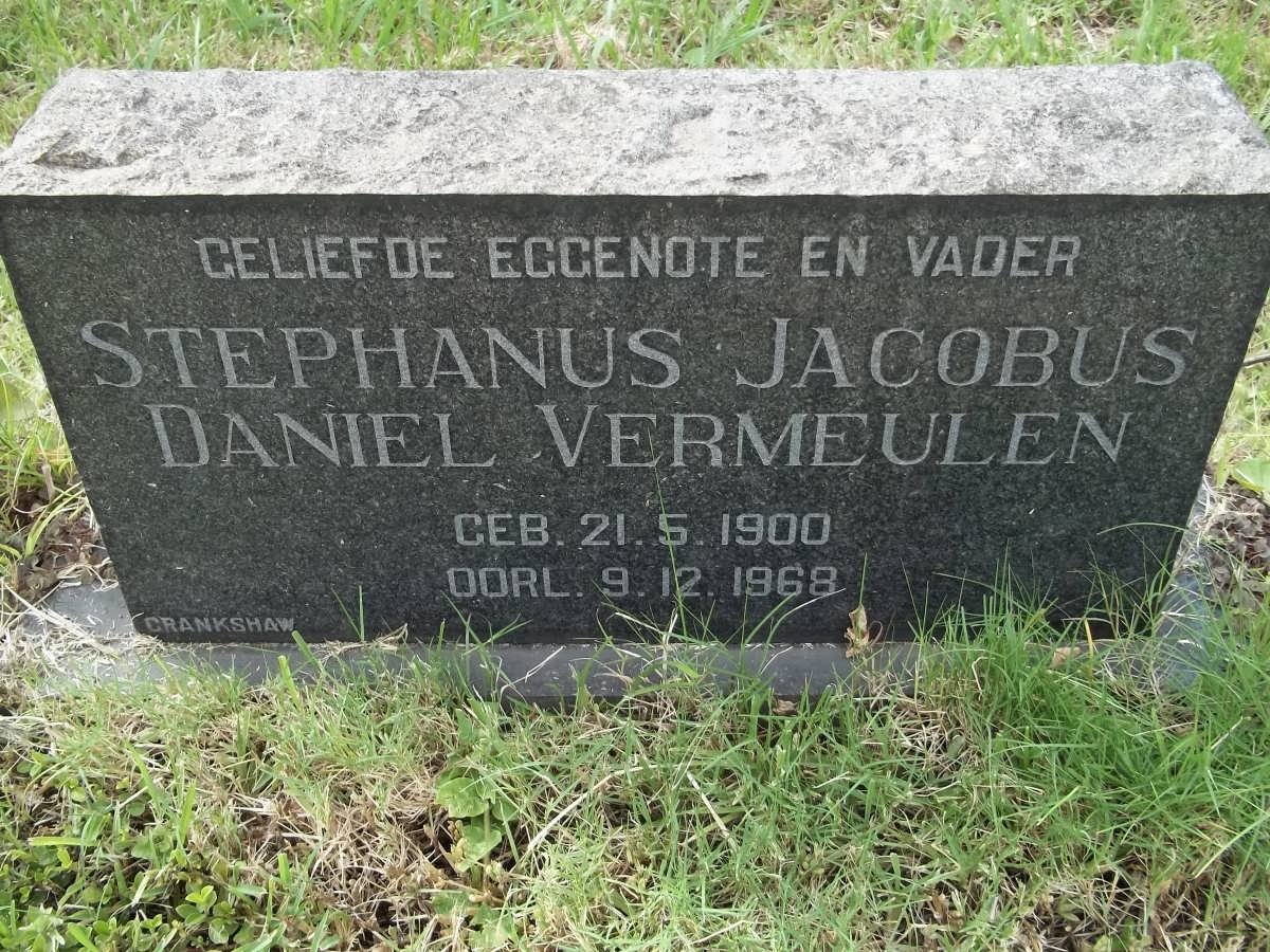 VERMEULEN Stephanus Jacobus Daniel 1900-1968