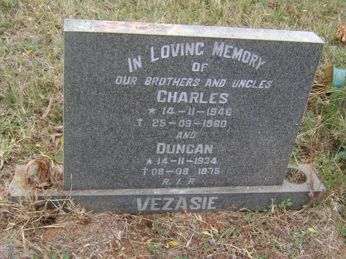 VESZASIE Duncan 1934-1975 :: VEZASIE Charles 1946-1960