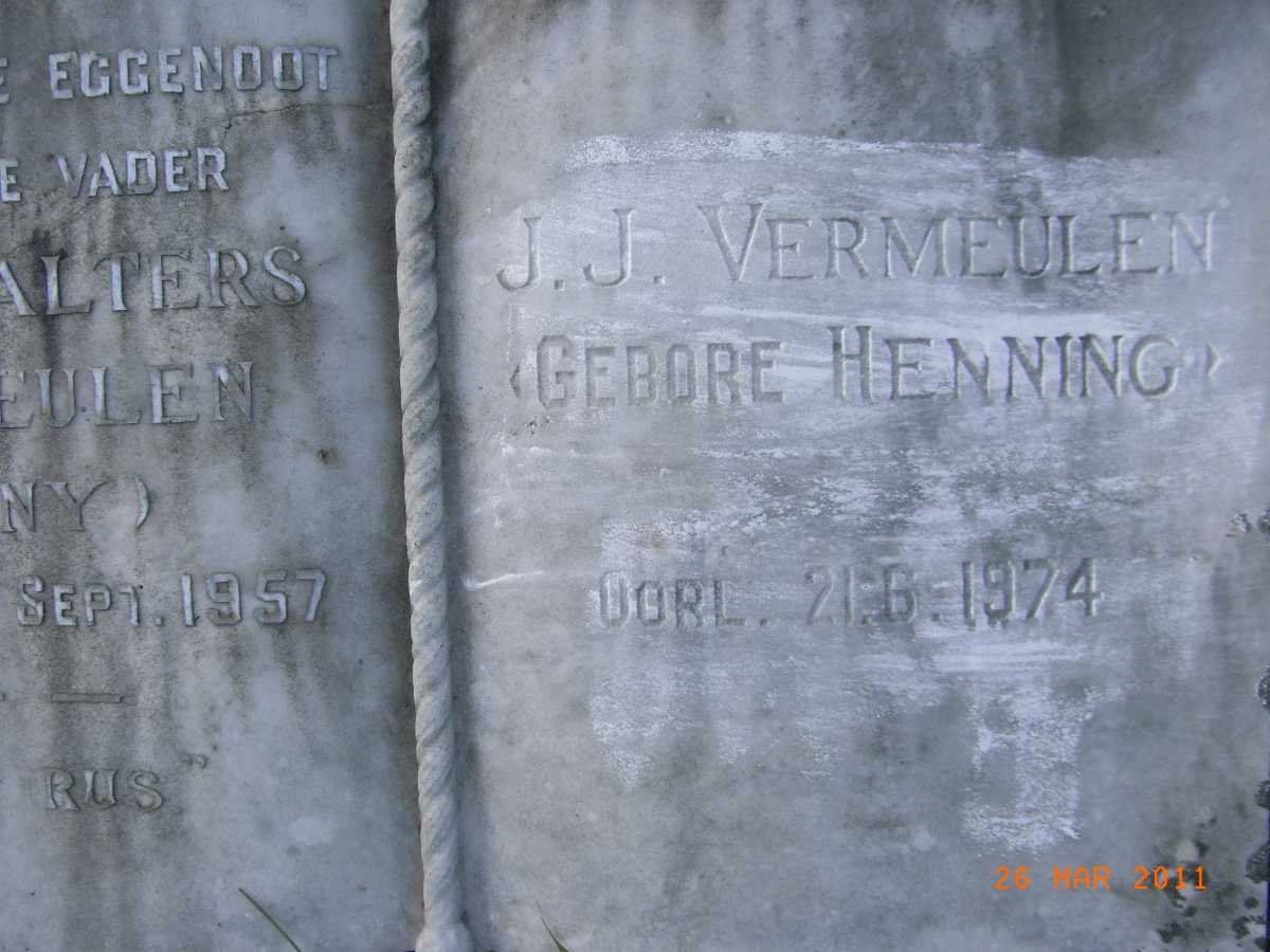 VERMEULEN Jan Walters -1957 &amp; J.J. HENNING -1974