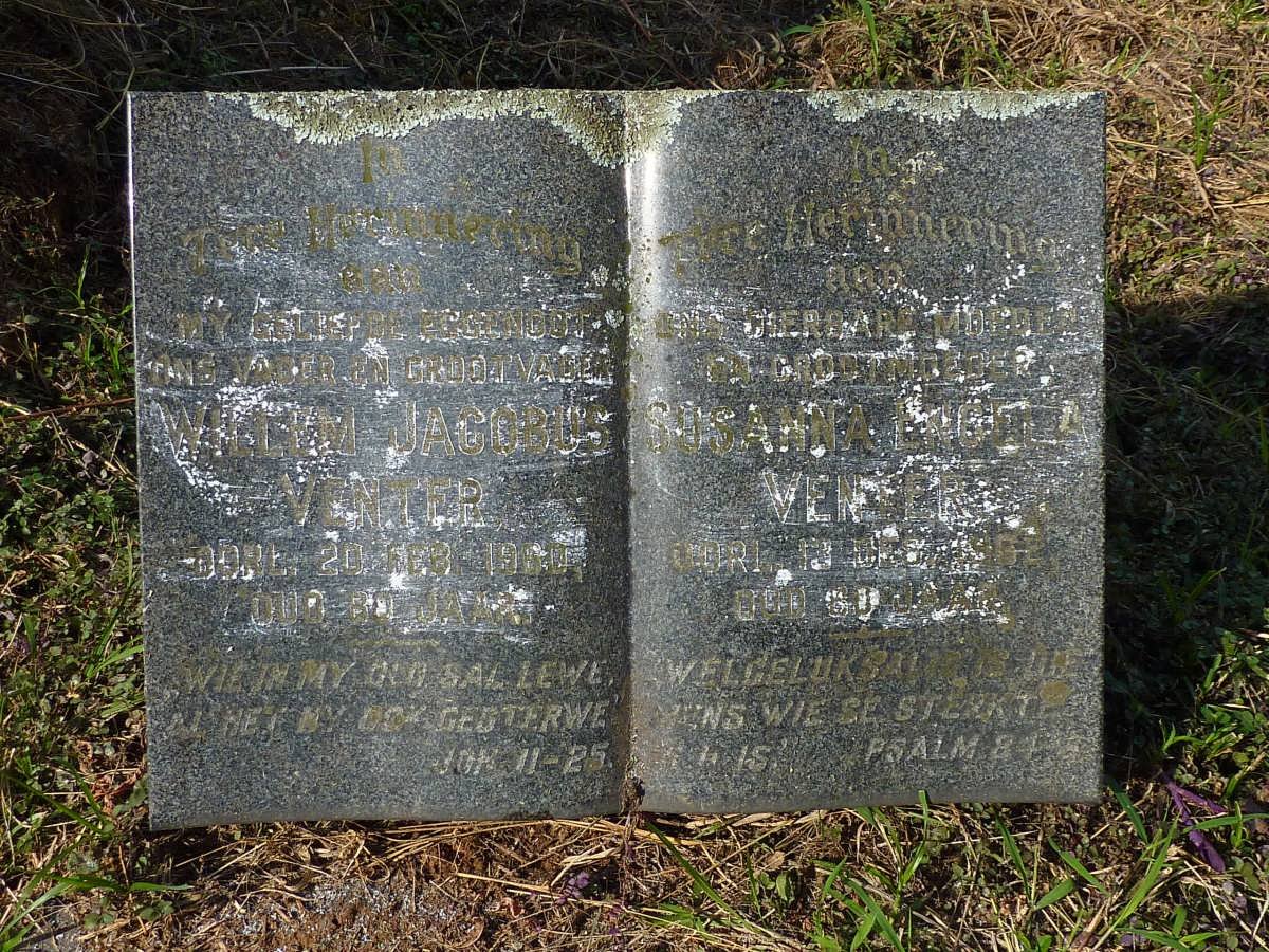 VENTER Willem Jacobus -1950 &amp; Susanna Engela -1962