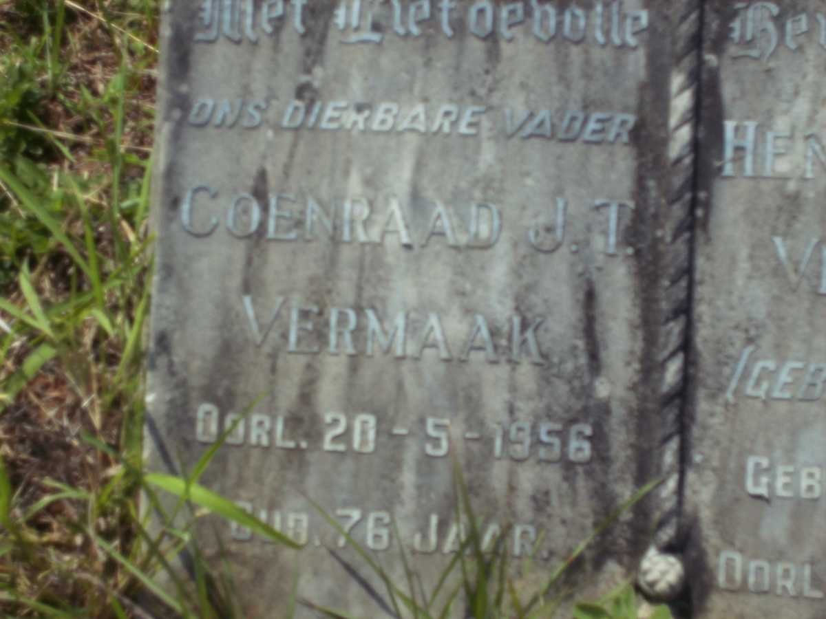 VERMAAK Coenraad J.T. -1956 &amp; Hendrina M.D. BADENHORST 1884-1967