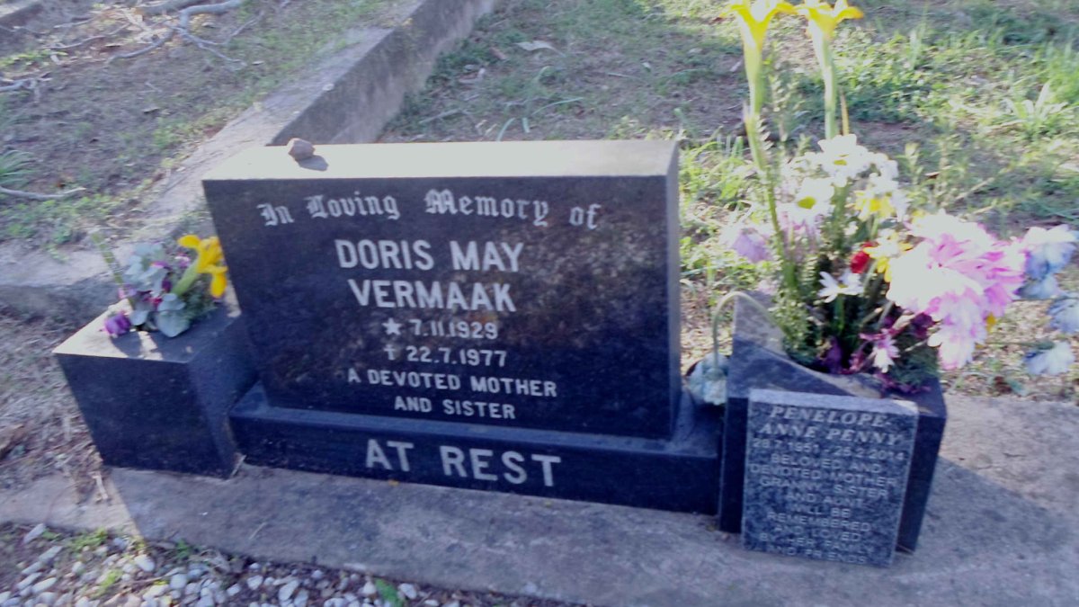 VERMAAK Doris May 1929-1977 :: PENNY Penelope Anne 1951-2014