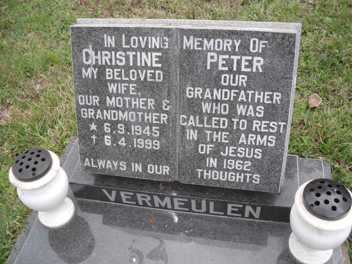 VERMEULEN Peter -1962 &amp; Christine 1945-1999
