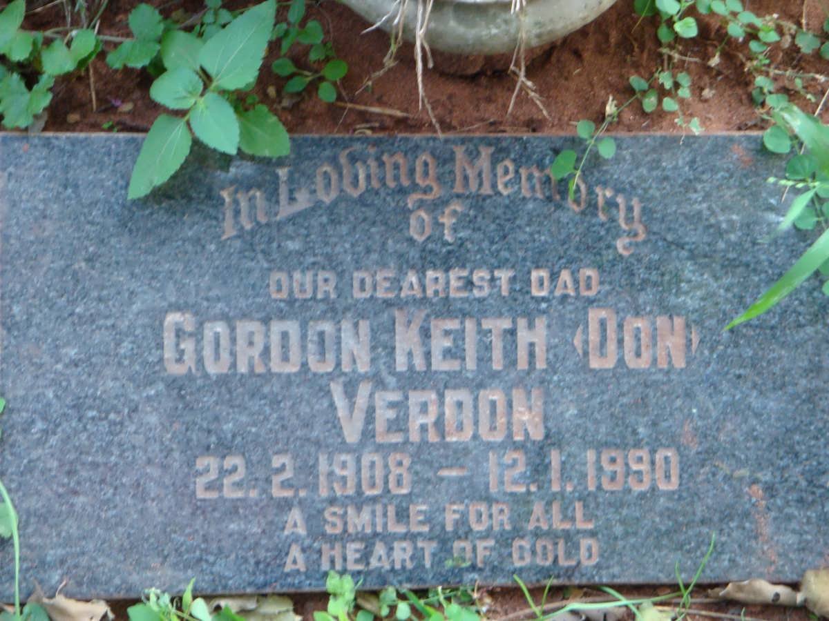 VERDON Gordon Keith 1908-1990