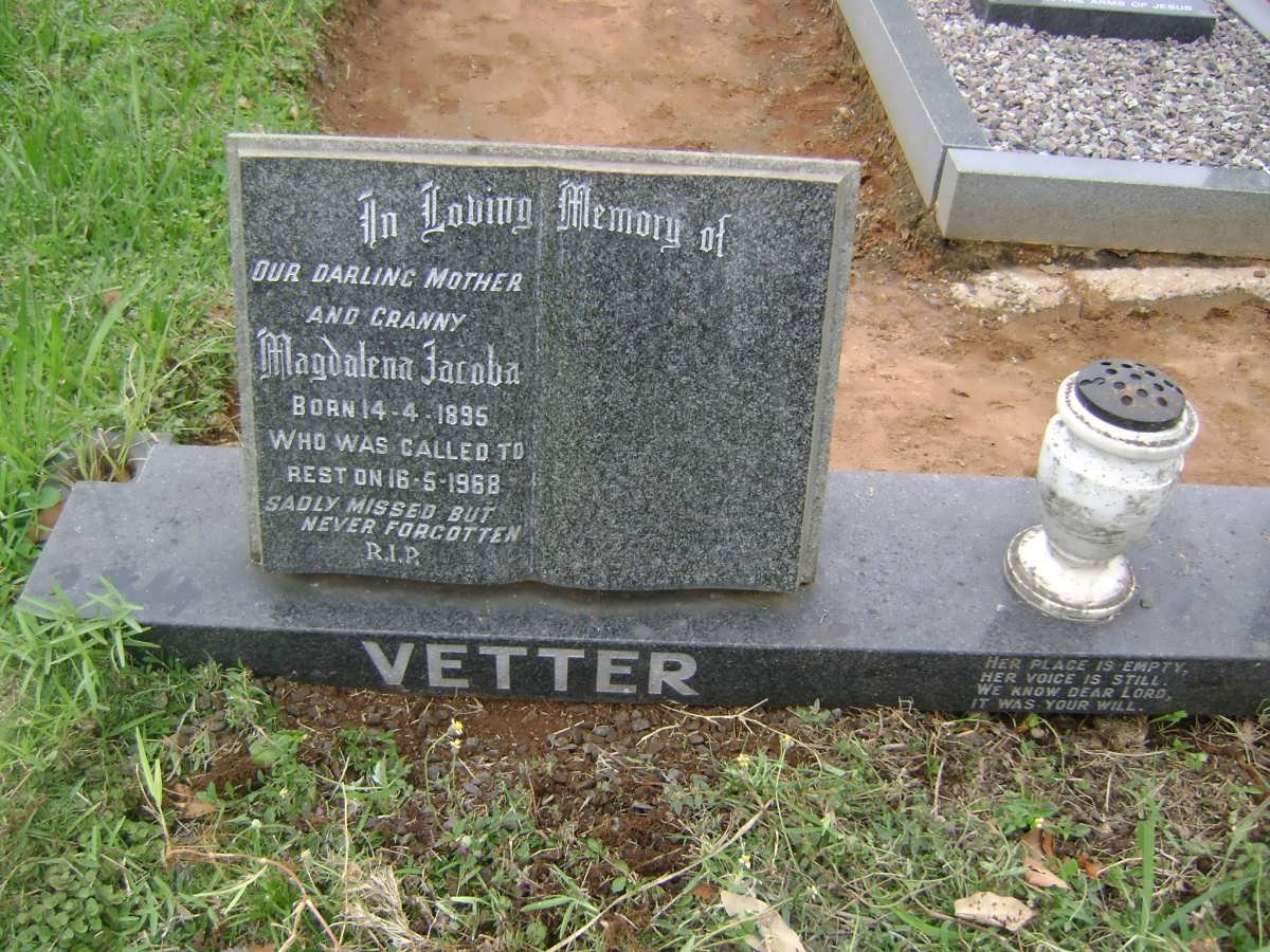 VETTER Magdalena Jacoba 1895-1968