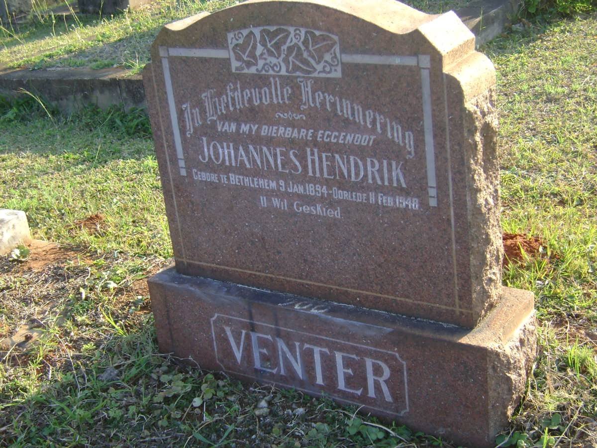 VENTER Johannes Hendrik 1894-1948