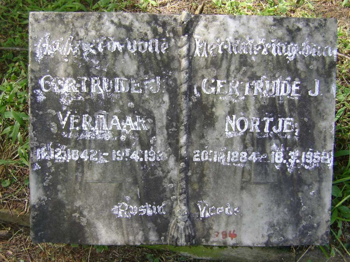 VERMAAK Gertruide J. 1842-1937 :: NORTJE Gertruide J. 1884-1952
