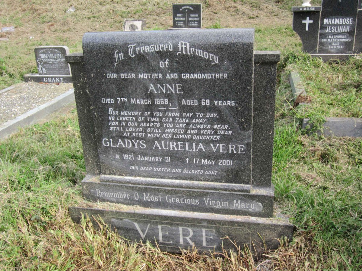 VERE Anne -1968 :: VERE Gladys Aurelia 1921-2001