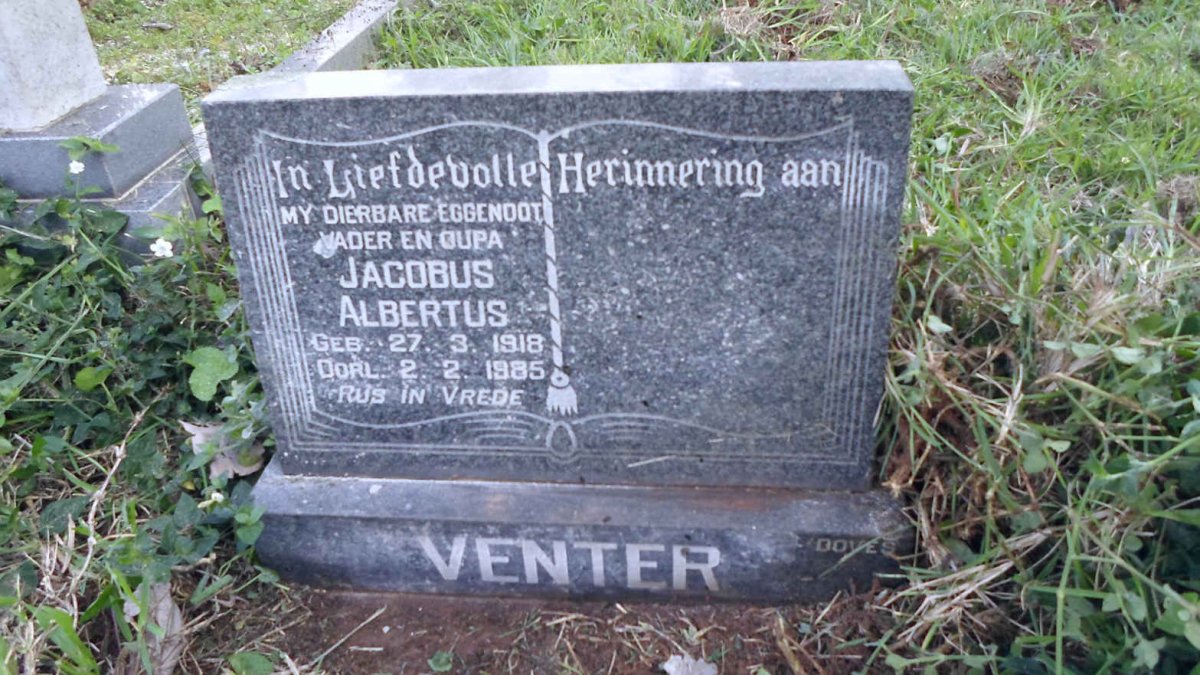 VENTER Jacobus Albertus 1918-1985