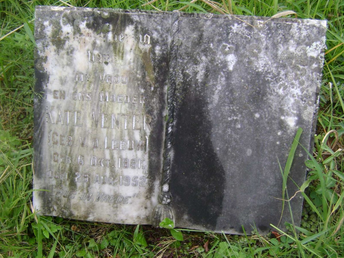 VENTER Kate nee V.D. LEEUW 1881-1952