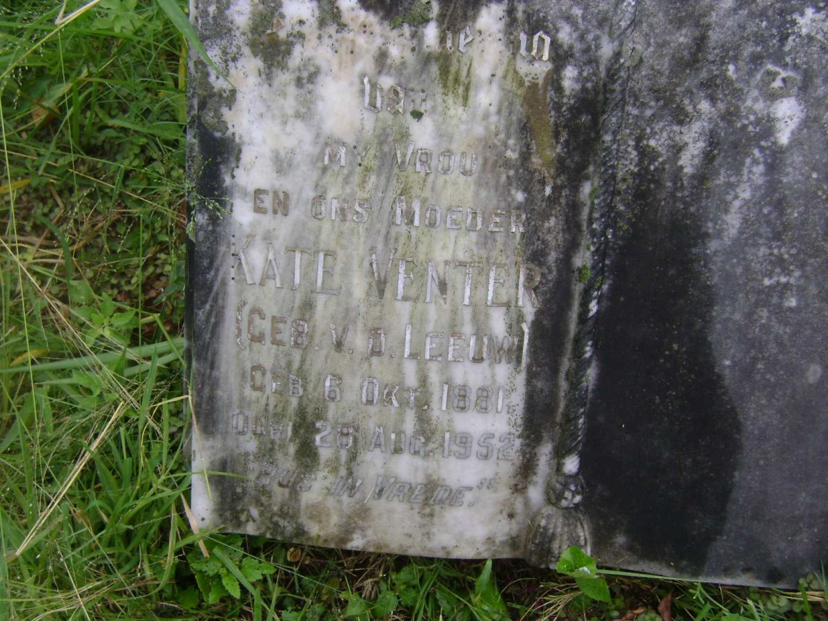 VENTER Kate nee V.D. LEEUW 1881-1952