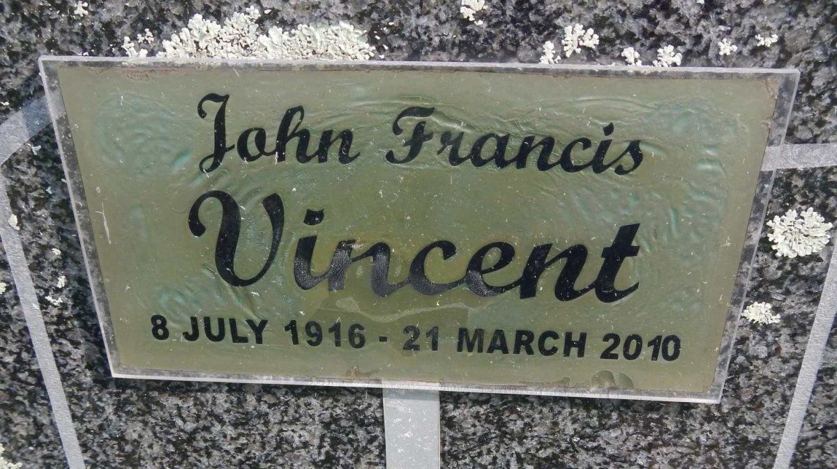 VINCENT John Francis 1916-2010
