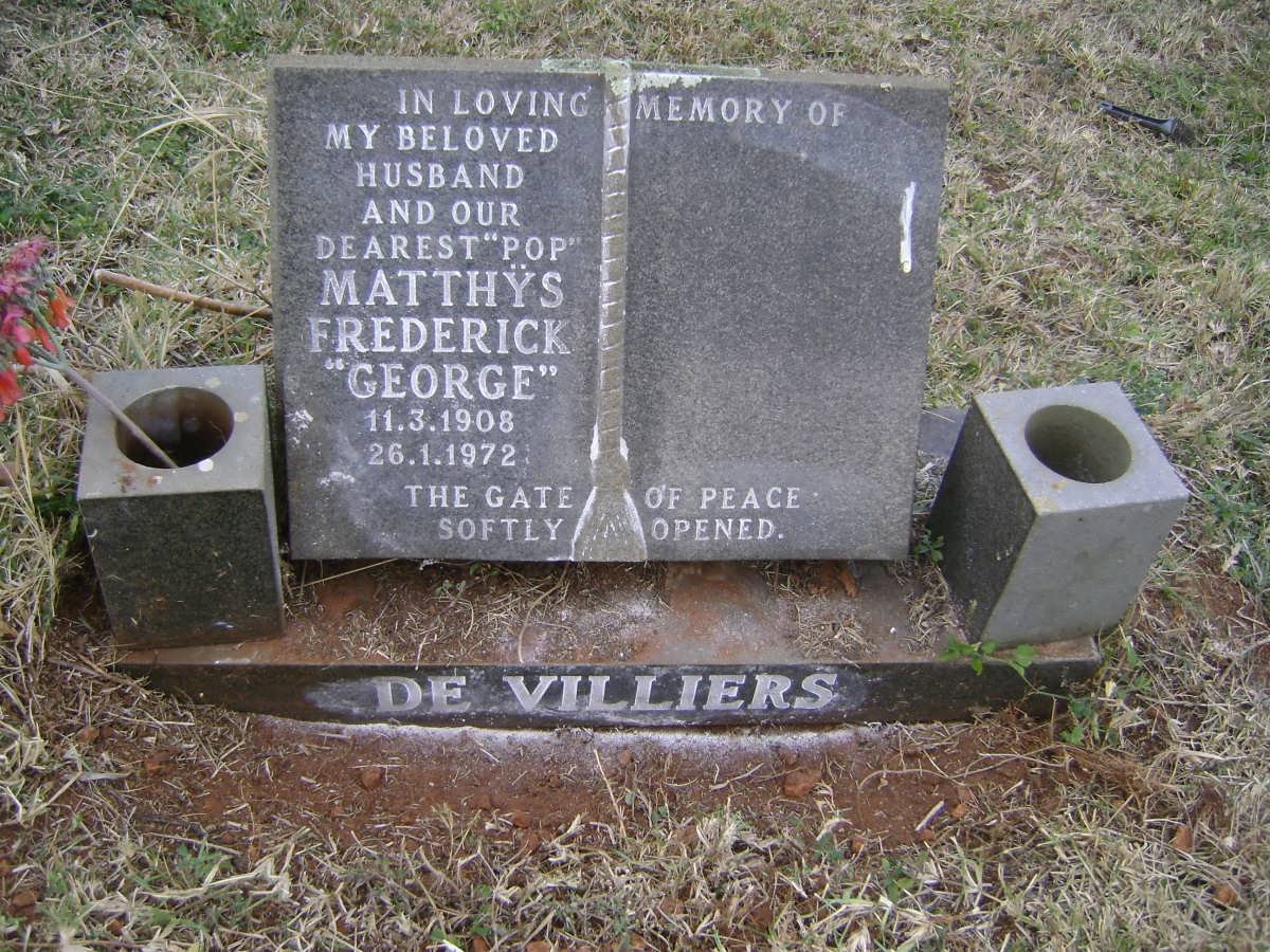 VILLIERS Matthys Frederick, de 1908-1972