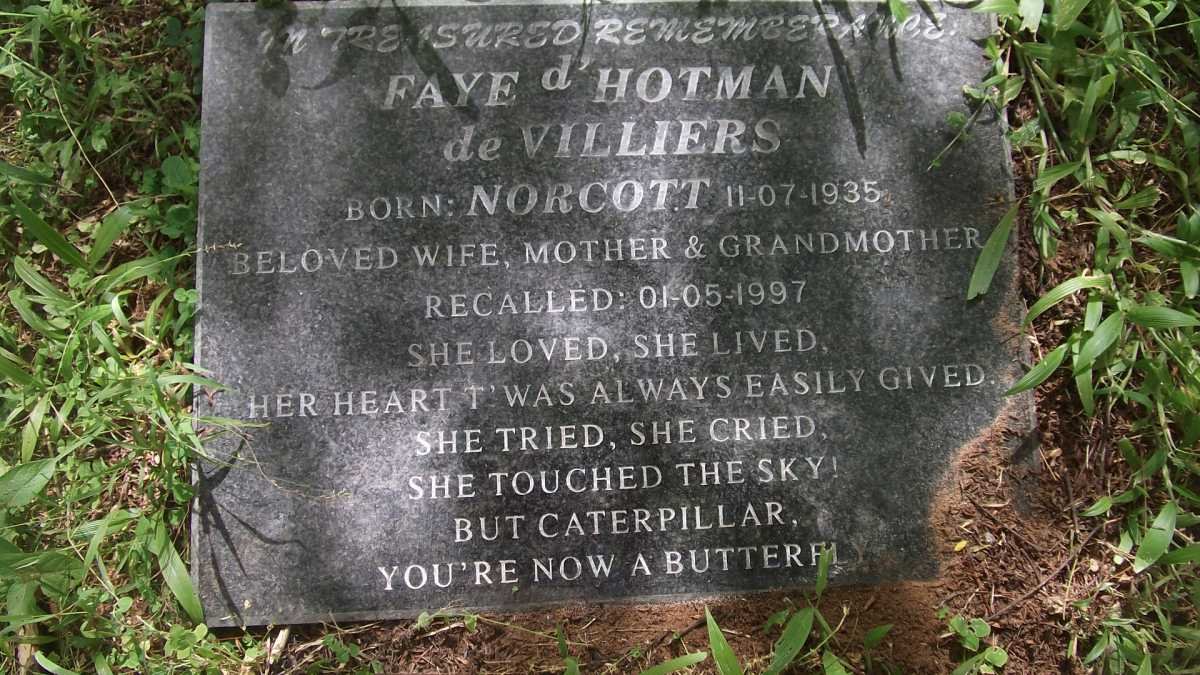 VILLIERS Faye, d'Hotman de nee NORCOTT 1935-1997