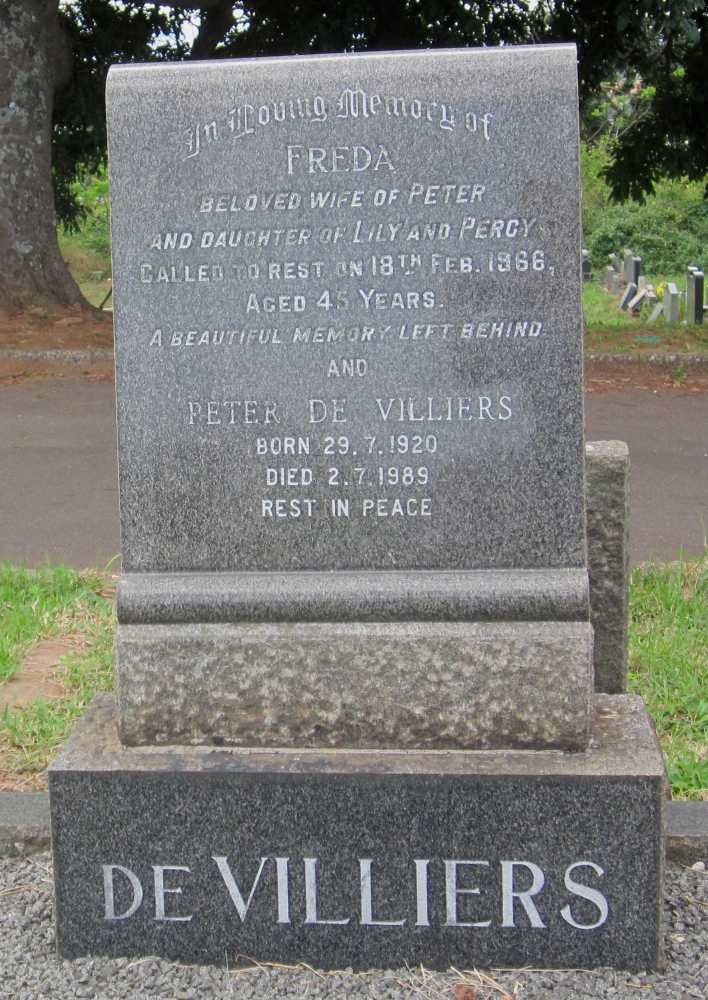 VILLIERS Peter, de 1920-1989 &amp; Freda CRAWFORD -1966