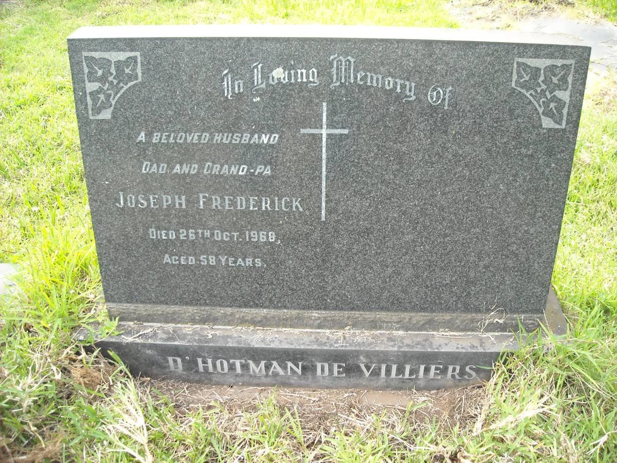 VILLIERS Joseph Frederick, D'Hotman de -1968