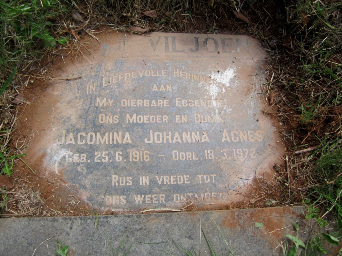 VILJOEN Jacomina Johanna Agnes 1916-1972
